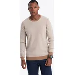 Pánský svetr OMBRE OM-SWSW-0111 LIGHT BROWN S