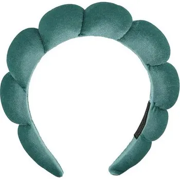 Čelenka Retro látková čelenka na make-up | vlasový doplněk, čelenka pro ženy - pleuche-tmavě zelená