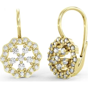 Náušnice Couple, Něžné visací náušnice Liora, žluté zlato se zirkony, 585-66-3-0449.0Z00.0.00.001.08