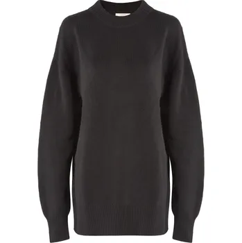 Dámský svetr Edem Oversize kašmírový svetr s kulatým výstřihem černý XS/S
