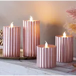 LED Voskové svíčky Shiny Rose, sada 4 ks růžová