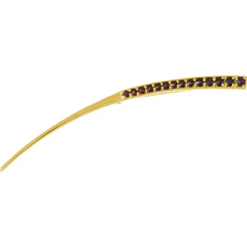 Brož Stříbrná brož s českým granátem, zlacená - linka