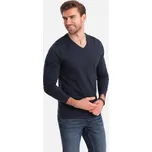 Pánské triko s dlouhým rukávem OMBRE OM-LSBL-0108 NAVY BLUE L