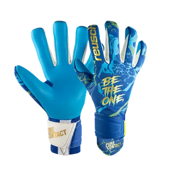 Brankářské rukavice Reusch Pure Contact Aqua modrá/zlatá UK 8