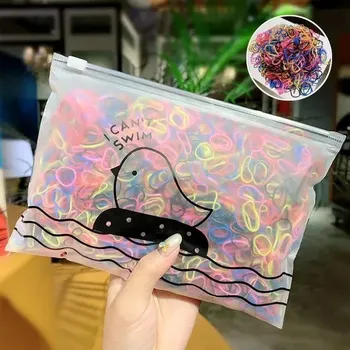 1000 ks barevných gumiček do vlasů | Gumičky na vlasy, Vlasové doplňky 1000 ks - černá červená smíšená