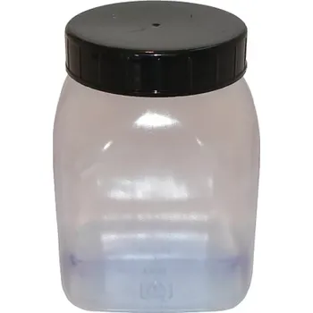 Dóza na potraviny 310-71080 PVC DÓZA 300 ML ČIRÁ ŠIROKOHRDLÁ HRANATÁ, BEZ UZÁVĚRU