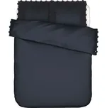 Essenza, Povlečení Maen se 2 povlaky na polštář 60 x 70 cm na záložku bez zapínání 200 x 220 cm temně modré - Formadore