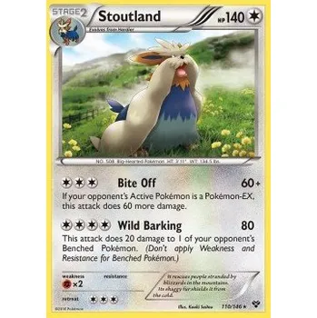 Karetní hra Pokémon XY 110/146 Stoutland - XY Stav: Excellent, Verze: NORMAL