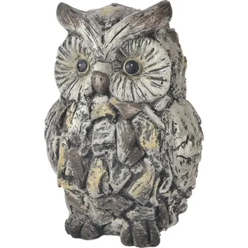 InDecor Keramická sova Ebi, 22 x 20 x 31 cm, šedá