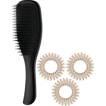 Kosmetická sada Tangle Teezer Glamour Set - Tangle Teezer Wet Detangler černý + invisibobble ORIGINAL zlatá 3 ks Dárková sada