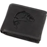 Pánská peněženka kožená pro myslivce, rybáře, motorkáře 9,5x12 cm Varianta: 22 černá ryba, Balení: 1 ks