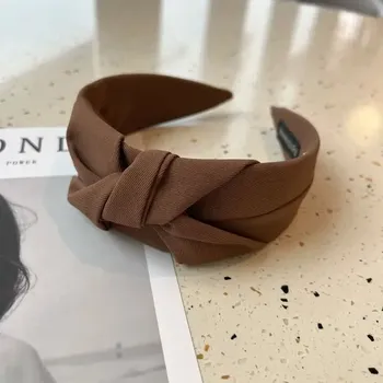 Dámské tričko Široké dámské čelenky do vlasů | dámské čelenky, vlasové doplňky - plátno tmavé kávy