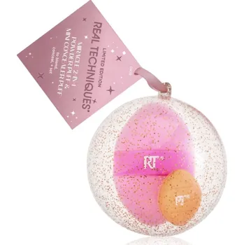 Houbička na make-up Real Techniques Miracle 2-in-1 Powder Puff Ornament Real Techniques Miracle 2-In-1 make-up houbička 1 ks + RT houbička na korektor 1 ks