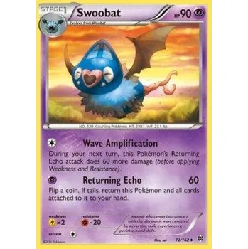 Sběratelská karetní hra Pokémon BKT 072/162 Swoobat - BREAKthrough Stav: Excellent, Verze: NORMAL