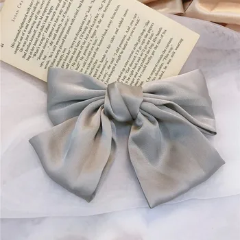 Velká mašle do vlasů pro ženy | dámské doplňky | ozdobná spona - šedá