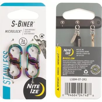 pomocná karabina Nite Ize S-Biner MicroLock #2 Spectrum (2ks) (Karabiny Nite Ize S-Biner MicroLock #2 Spectrum (2ks))