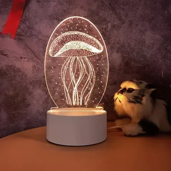 Lampička Dekorace do bytu | LED noční světlo, 3D lampa - 3,USB teplé světlo