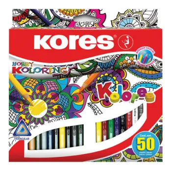 Pastelky Kores Mandalas trojhranné / 50 barev