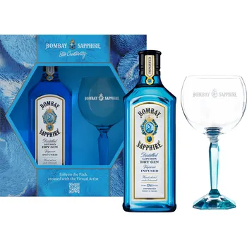 Gin Bombay Sapphire se sklenicí 40% 0,7l (darčekové balenie 1 pohár)