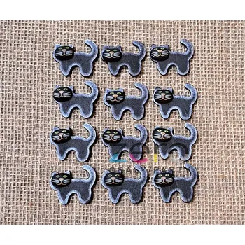 kreativní sada Kočka dřevěná samolepicí (12 ks) - černá