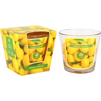 Arome Vonná svíčka ve skle Fresh Lemon, 120 g, žlutá