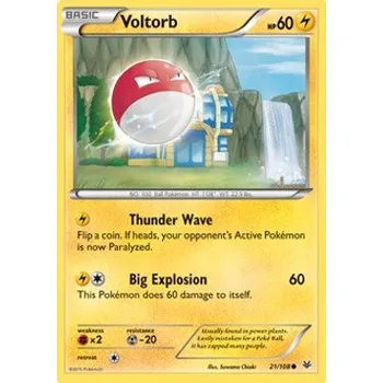 Karetní hra Pokémon ROS 021/108 Voltorb - Roaring Skies Stav: Excellent, Verze: NORMAL