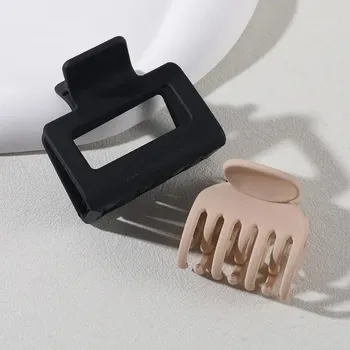 Střední módní sponky na vlasy | dámské vlasové doplňky | účesové sponky 3 ks - F černá L khaki