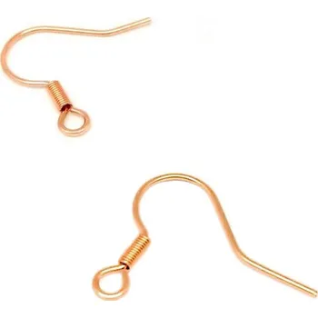 Materiál na výrobu šperku Afroháčky 18x0,7mm Růžové Zlato - 1Ks+B - 1Ks