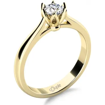 Prsten Couple, Něžný zásnubní prsten Romantico Caprice ve žlutém zlatě se zirkonem, vel. 53, prům. 16.9 mm, 585-68-1-4262.0Z00.0.53.001