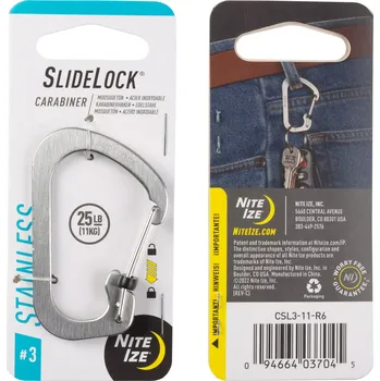 Nite Ize SlideLock Carabiner #3 stříbrná (Karabina Nite Ize SlideLock Carabiner #3 stříbrná)