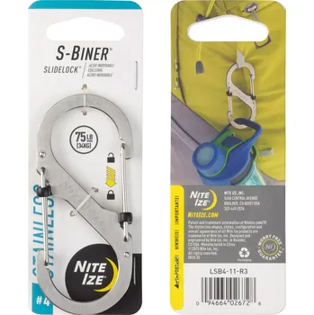 pomocná karabina Nite Ize S-Biner SlideLock #4 stříbrná (Karabina Nite Ize S-Biner SlideLock #4 stříbrná)
