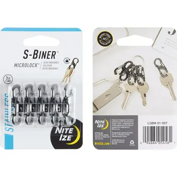 pomocná karabina Nite Ize S-Biner MicroLock #2 černá (5ks) (Karabiny Nite Ize S-Biner MicroLock #2 černá (5ks))