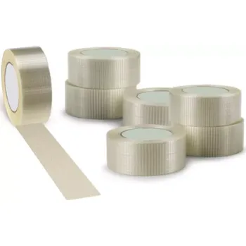 Lepicí páska LEPÍCÍ PÁSKA 50 MM X 50 M, VYZTUŽENÁ PODÉLNĚ I PŘÍČNĚ, 18KS/KARTON