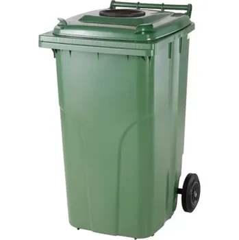 Popelnice PLASTOVÁ POPELNICE 120 L ZELENÁ - VHOZ PRO SKLO
