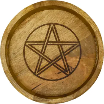 Podnos z mangového dřeva s pentagramem