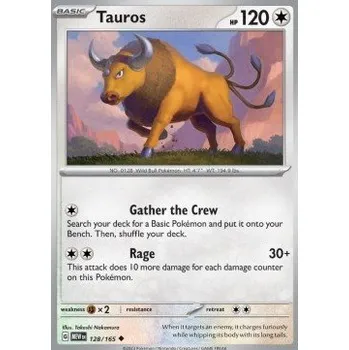 Volný čas Pokémon MEW 128/165 Tauros - 151 Stav: Near Mint, Verze: NORMAL