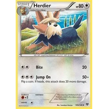 Sběratelská karetní hra Pokémon XY 109/146 Herdier - XY Stav: Excellent, Verze: NORMAL