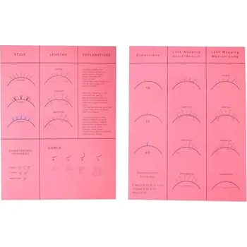 Péče o řasy a obočí Tréninková mapa pro prodlužování řas pro začátečníky | Mapa řas, Výuková pomůcka - Růže