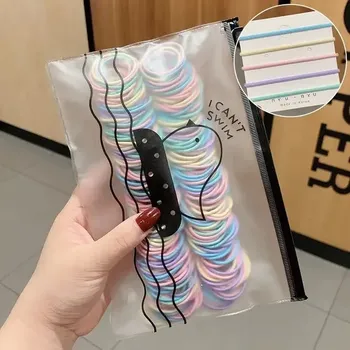 Barevné elastické gumičky do vlasů | vlasové gumičky | dětské doplňky do vlasů 100 ks - jaro