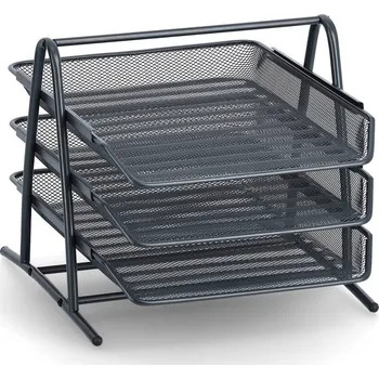 Zeller Dvoupatrový zásobník na doklady z kovové sítě, antracitový
