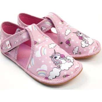 Dívčí obuv Ef Barefoot papuče 385 Pink Unicorn EUR 24
