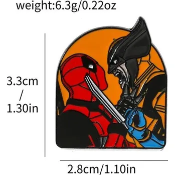 Smaltovaný odznak Deadpool & Wolverine | anime odznak | kovový odznak - 5
