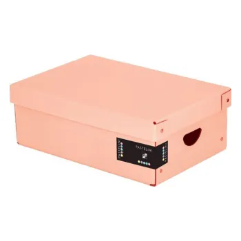 Archivační box Krabice úložná lamino PASTELINi - oranžová / 35,5 x 24 x 9 cm