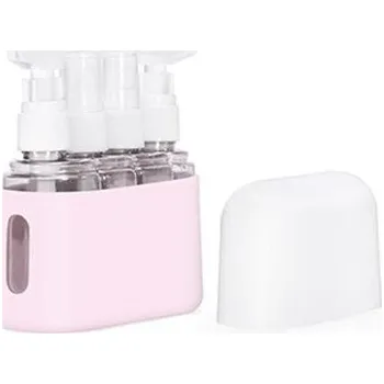 Cestovní silikonové lahvičky s pumpičkou | cestovní doplňky, prázdné lahvičky - 4v1-růžová