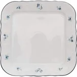 Thun 1794 Podnos čtyřhranný, 26 cm, český porcelán, Bernadotte, modré růžičky, Thun