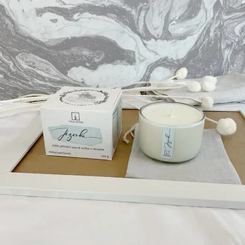 Svíčka Tvoje Svíčka VONNÁ SVÍČKA JIZERKA - CEDR, MÁTA, ŠALVĚJ - RECYKLOVANÉ SKLO Velikost: 100g