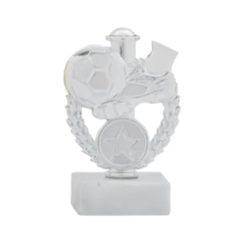 Sabe Fotbalová soška míče s kopačkou stříbrná UK 9cm