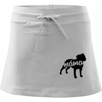 Dámská sukně Stafordširský bullteriér máma obrys - Sportovní sukně - two in one - M ( Bílá )