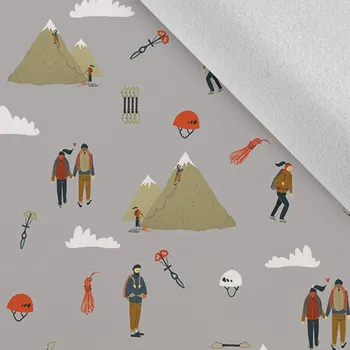 Látka softshell zimní pružný horolezci na šedé zvětšený vzor