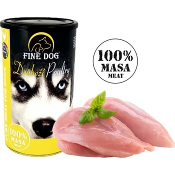Krmivo pro psa FINE DOG konzerva DRŮBEŽÍ 100% Masa 1200g